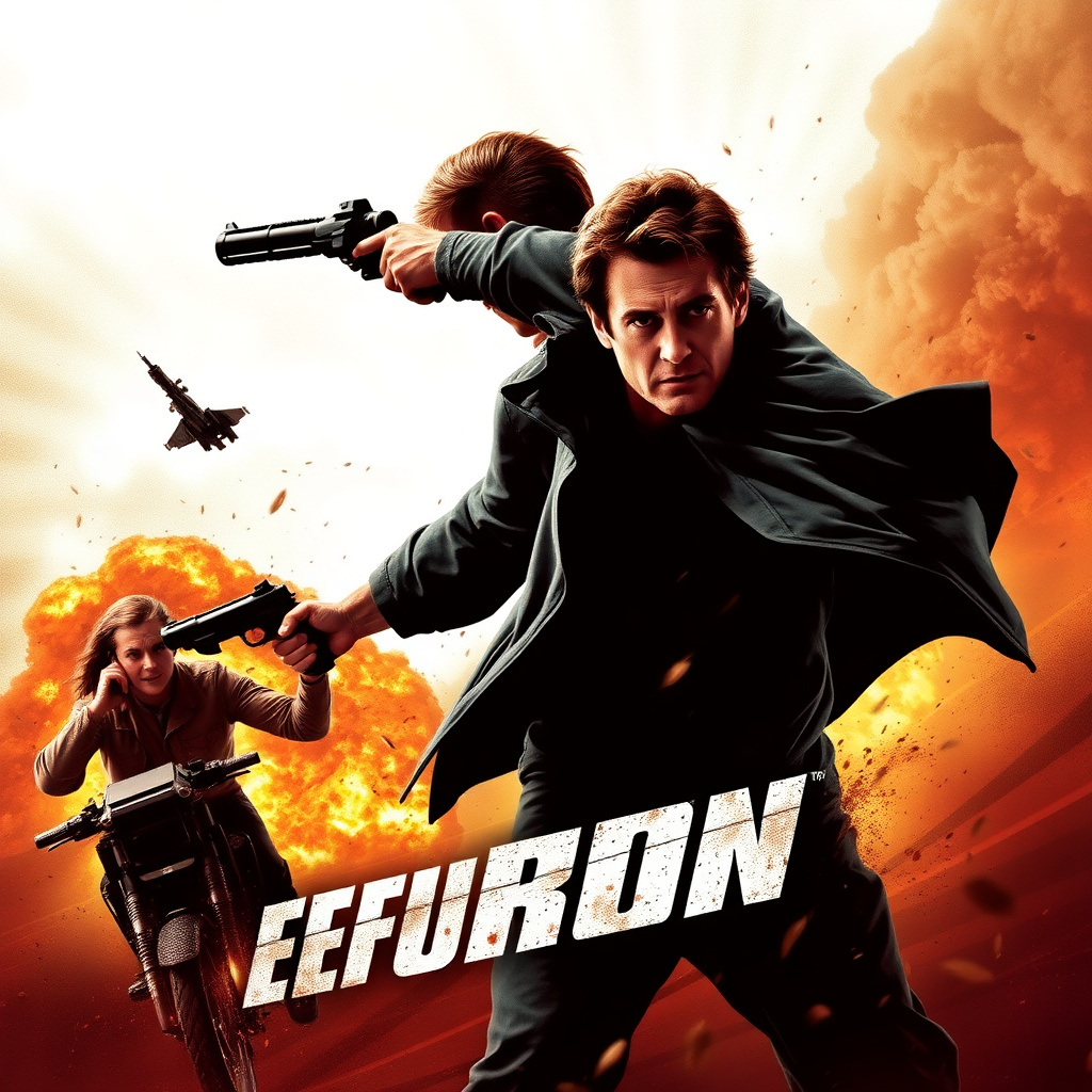 Action movie poster scene